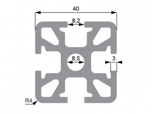 Al profil - Kombi stojka 40x40mm